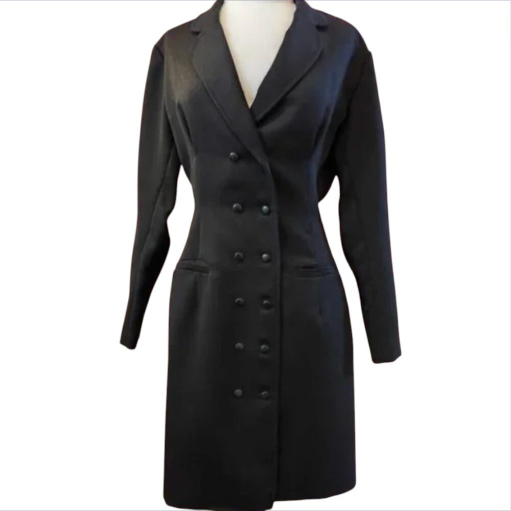 Fiorucci Vintage Early 1980's Sexy Fitted Coat Dress Made in Italy Italian Sz 42